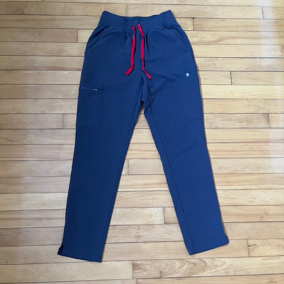 Figs Other - FIGS Scrub Pants Navy Blue Red Drawstring Womens Small